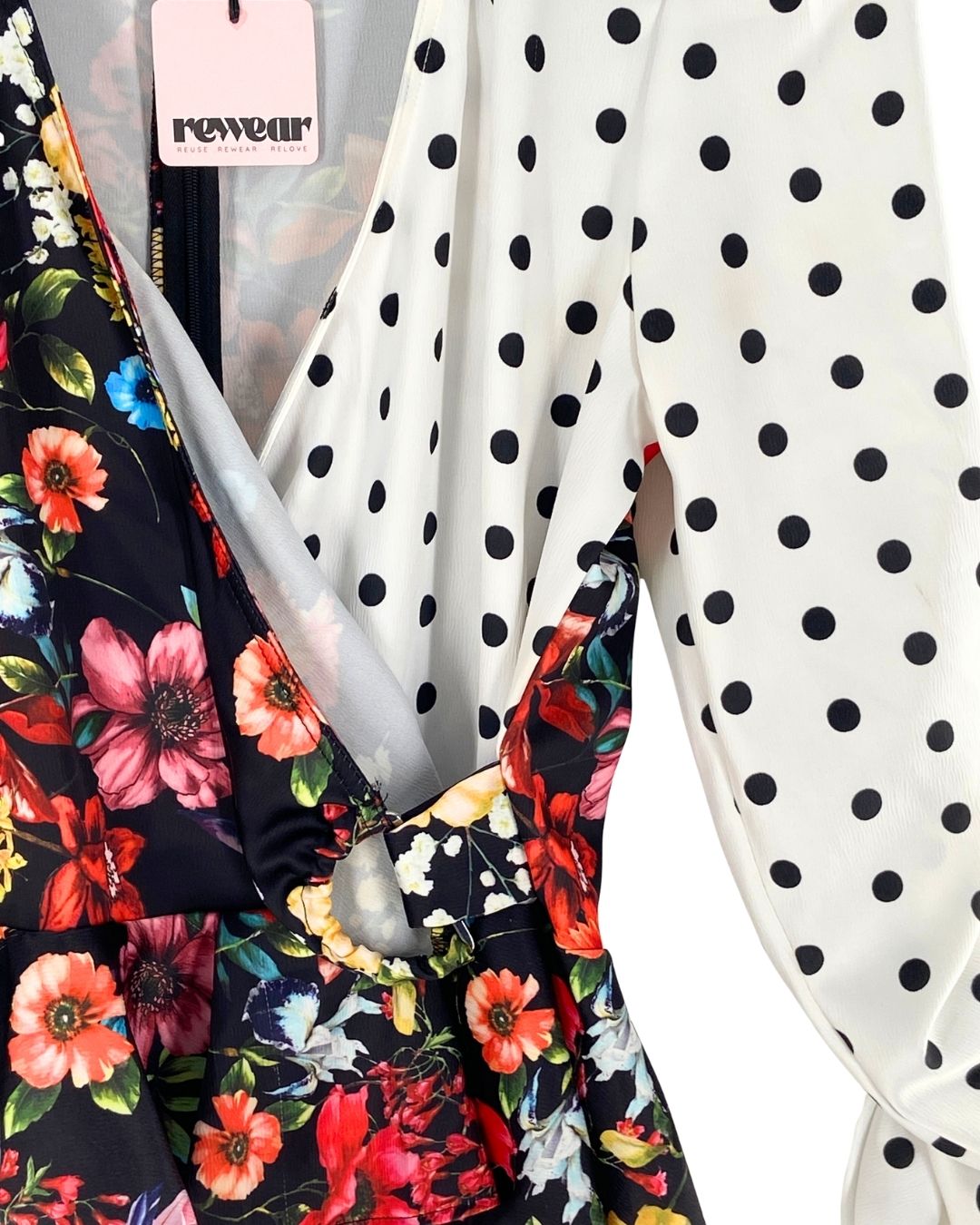 Blusa print flores y dots
