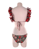 Bikini print flores anudado