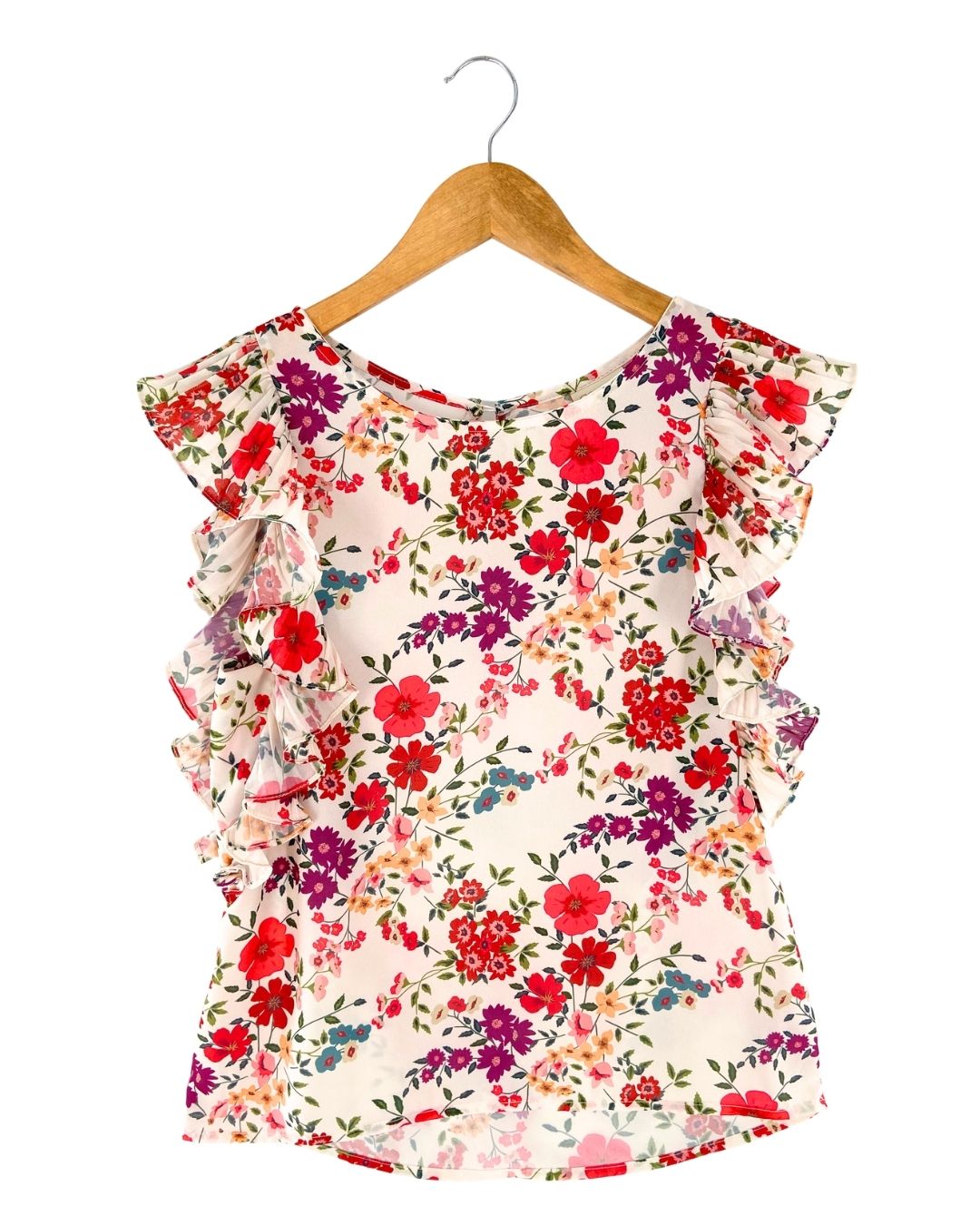 Blusa print flores con vuelo