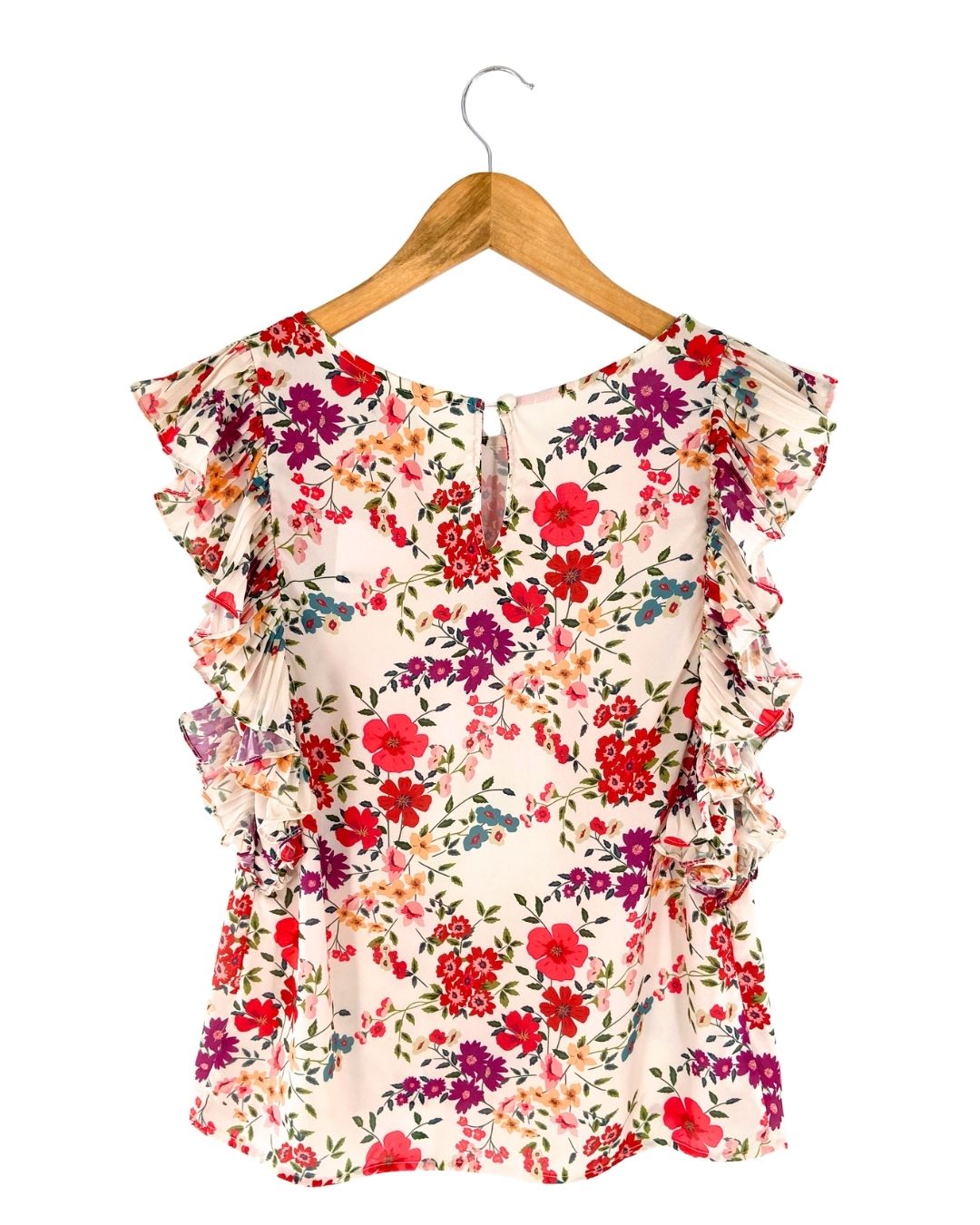 Blusa print flores con vuelo