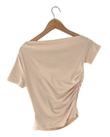 Blusa manga corta drapeada