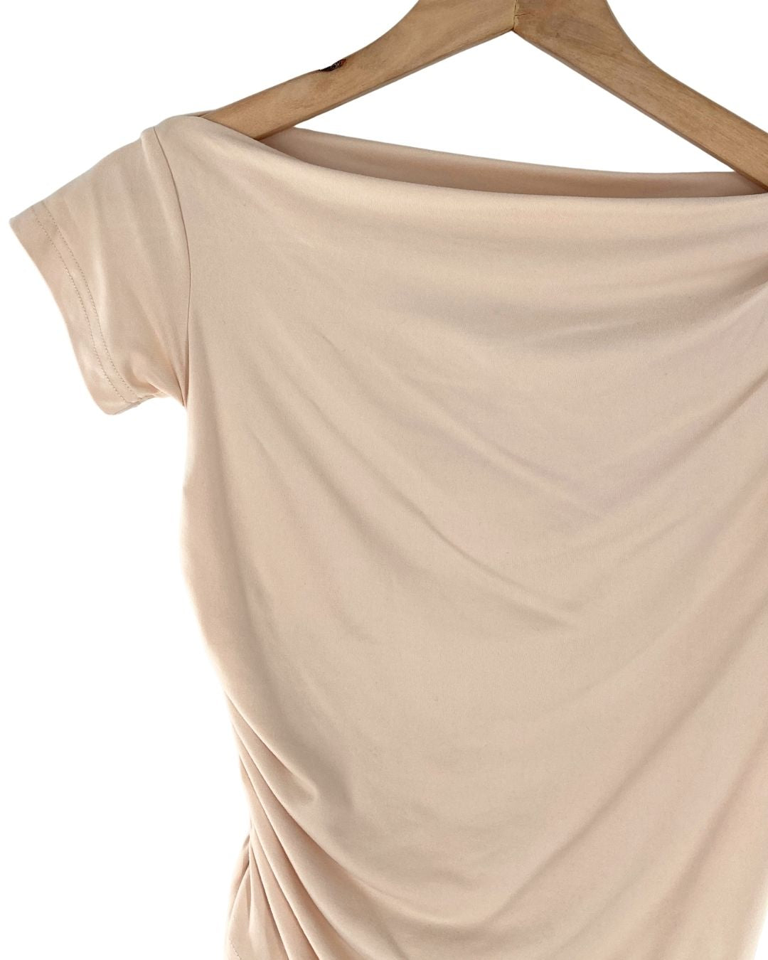Blusa manga corta drapeada