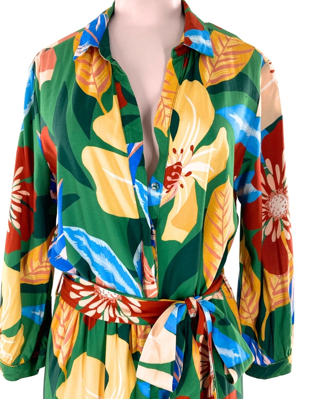 Maxi vestido print hojas