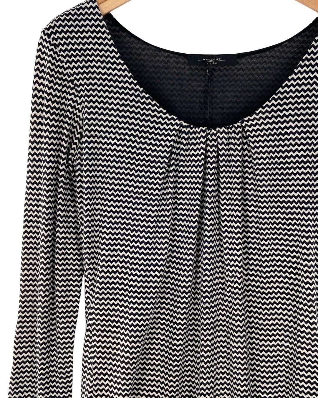 Blusa print zigzag prenses