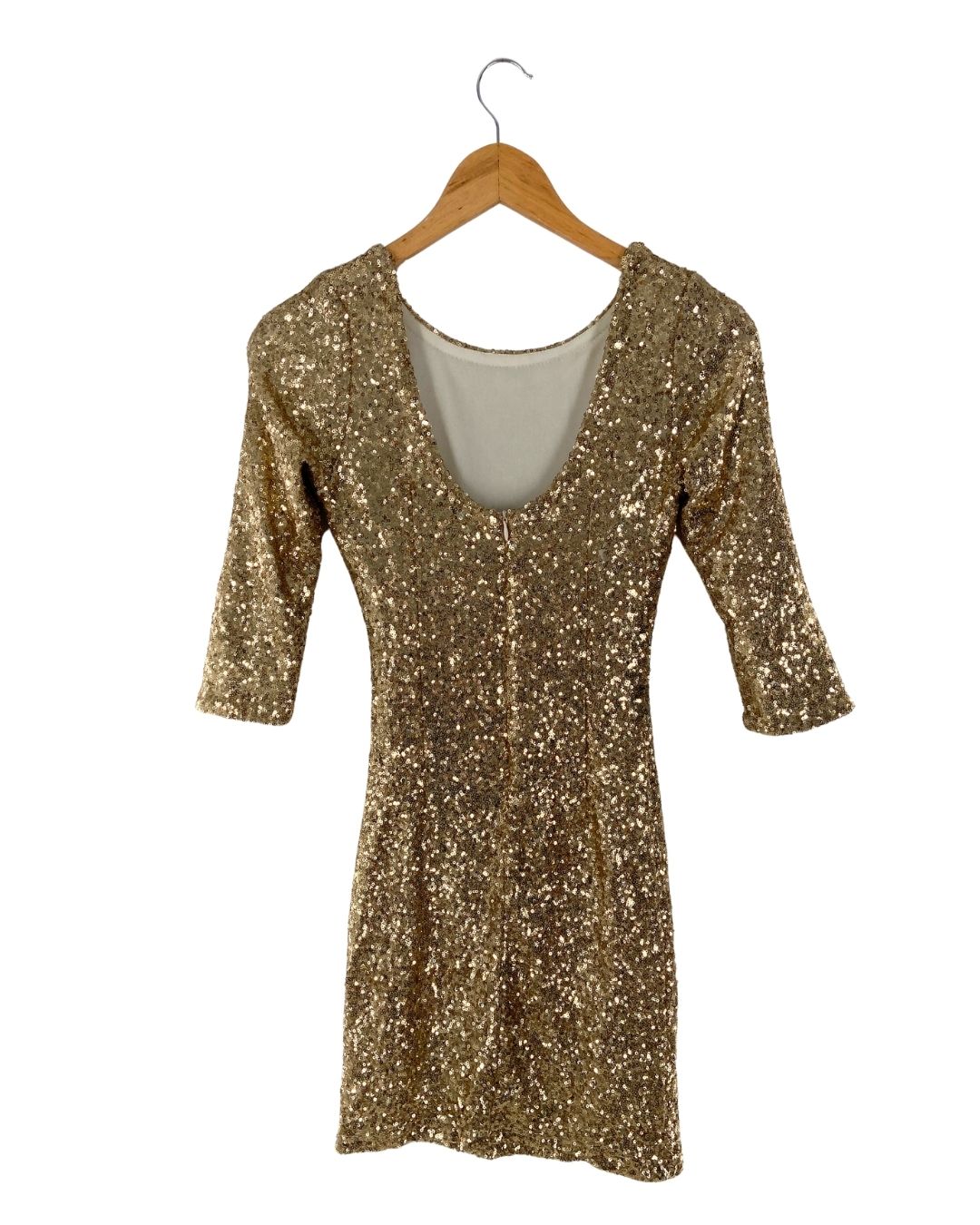 Vestido midi mangas 3/4