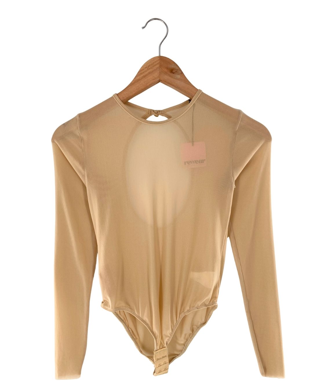 Body manga larga en mesh