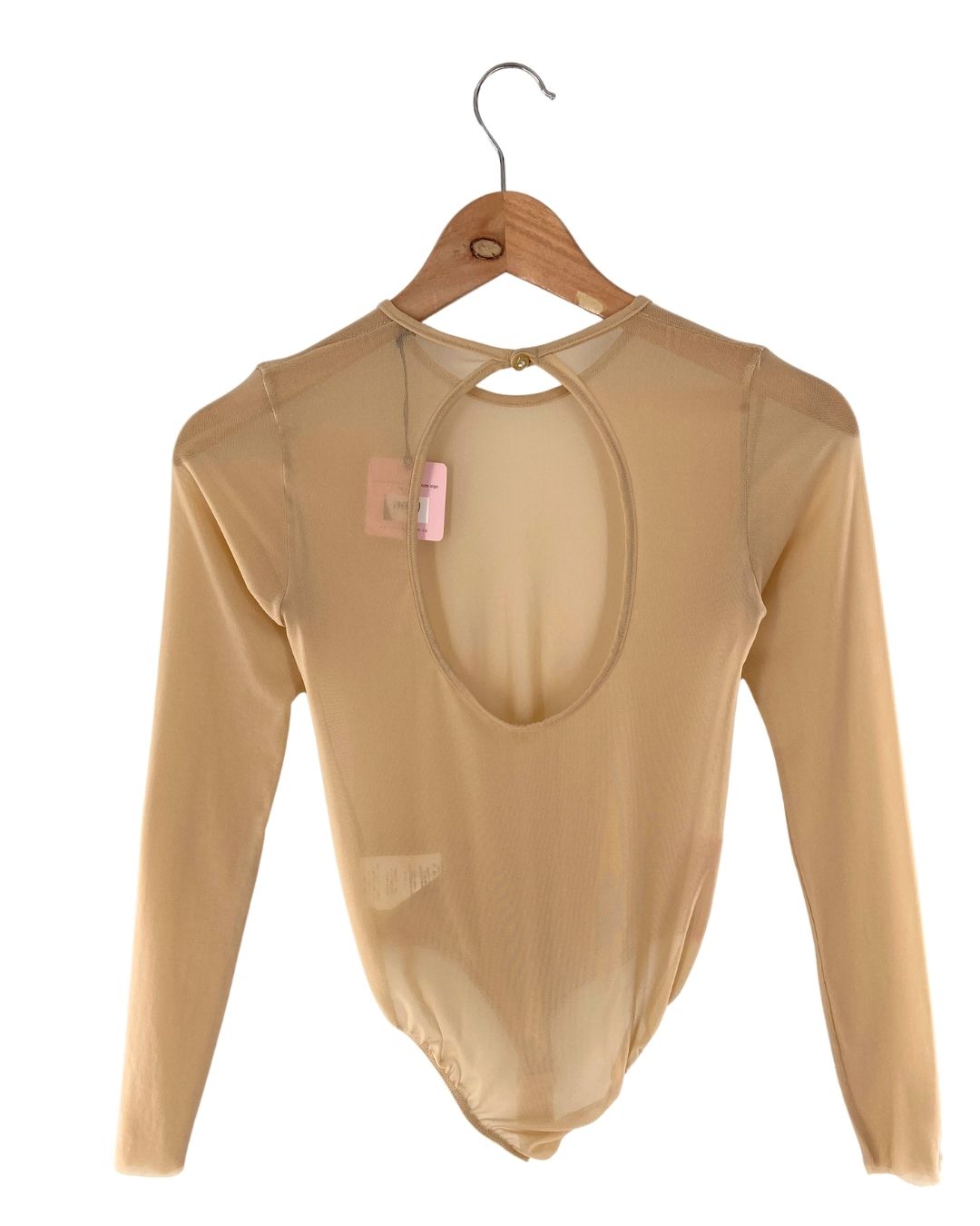 Body manga larga en mesh