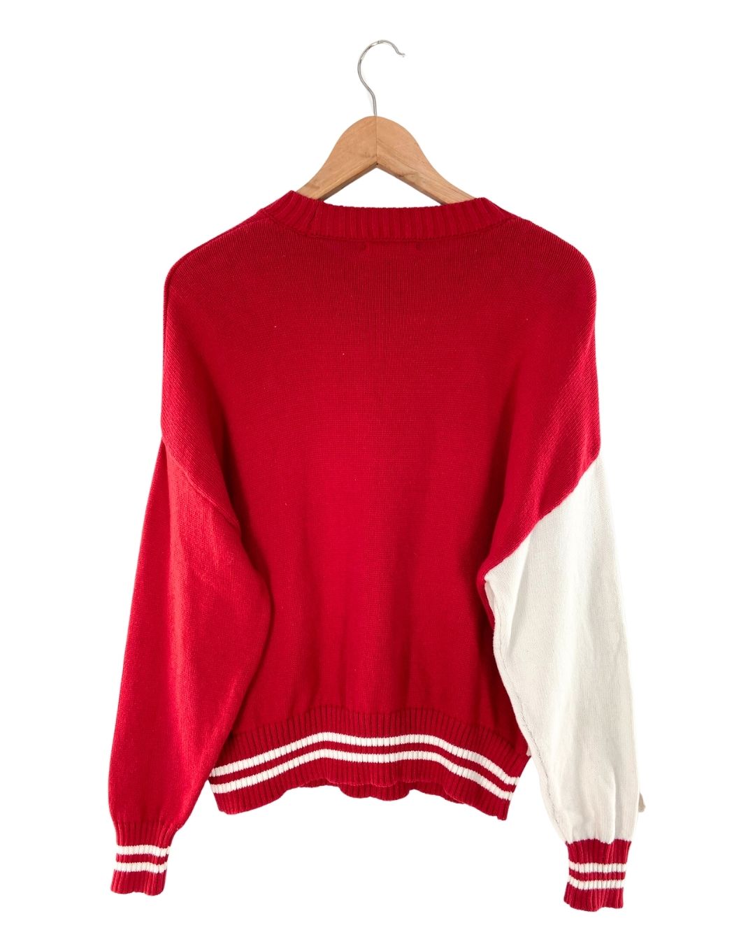 Saco tejido color block diseño