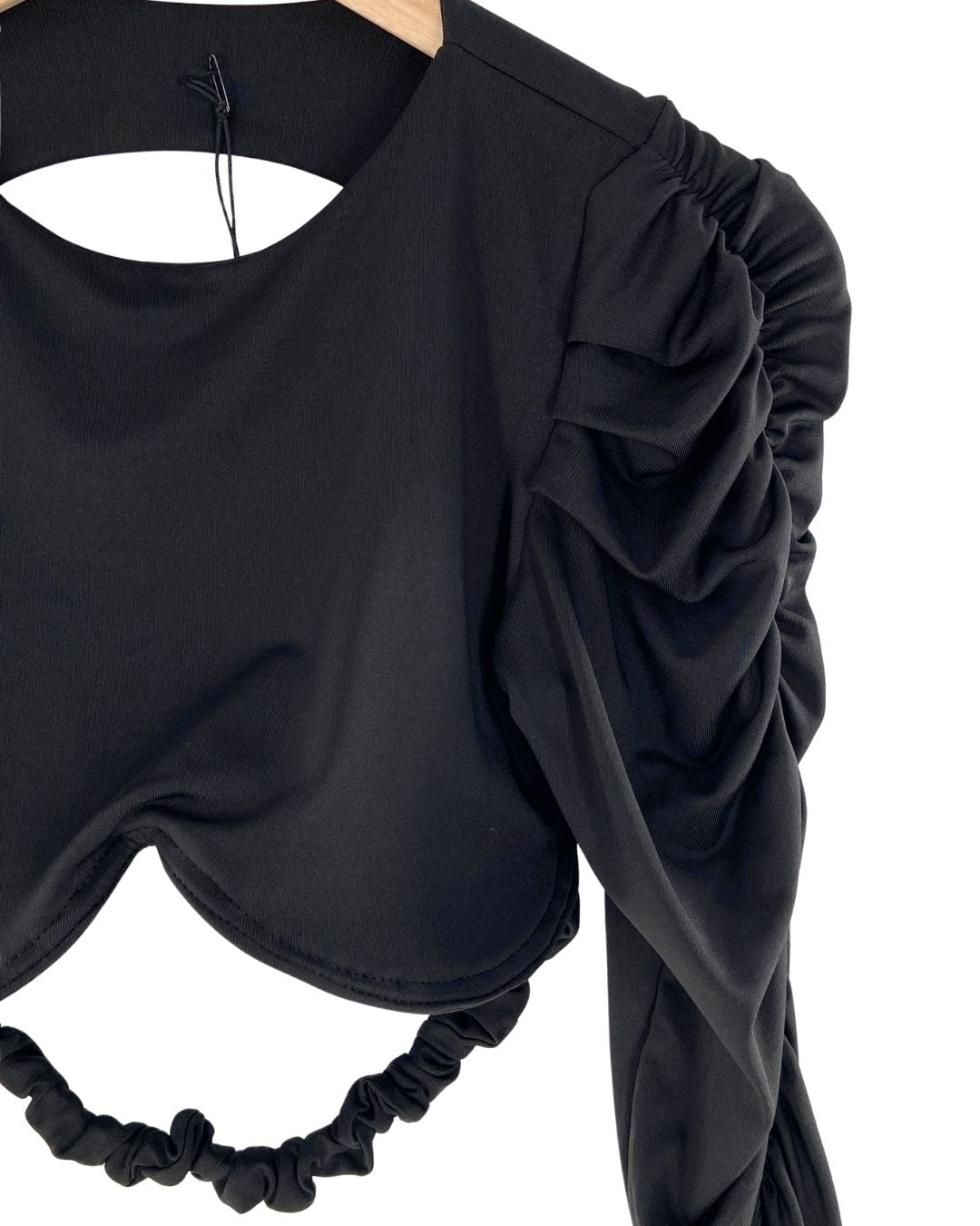 Blusa manga drapeada