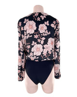 Body satinado print flores