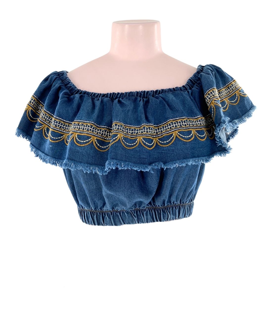 Blusa crop off shoulder