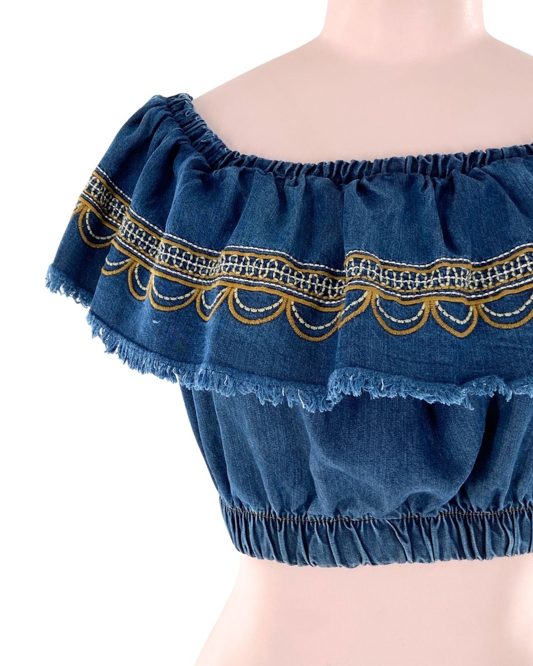 Blusa crop off shoulder