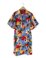 Vestido midi manga globo print