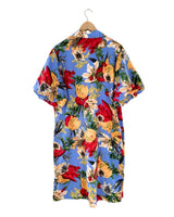 Vestido midi manga globo print
