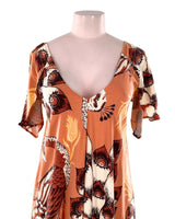 Vestido high and low print