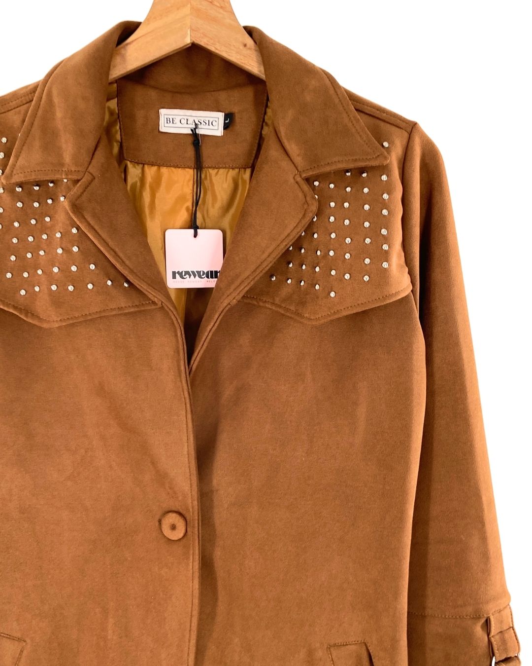 Chaqueta long size en antelina