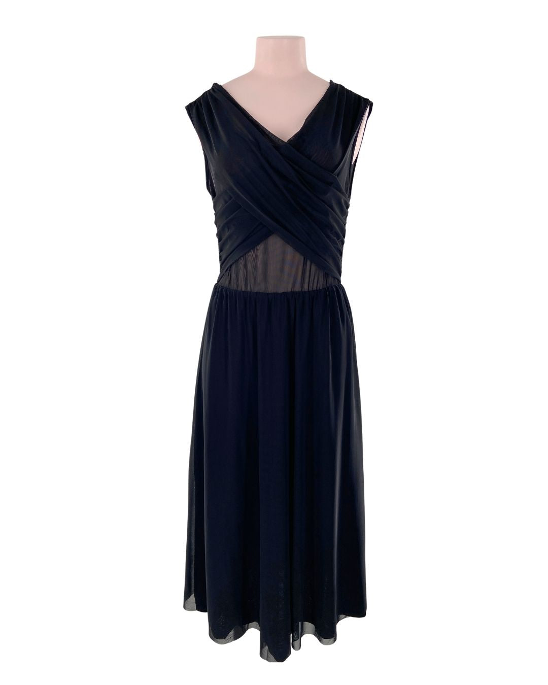 Vestido midi en mesh cruzada