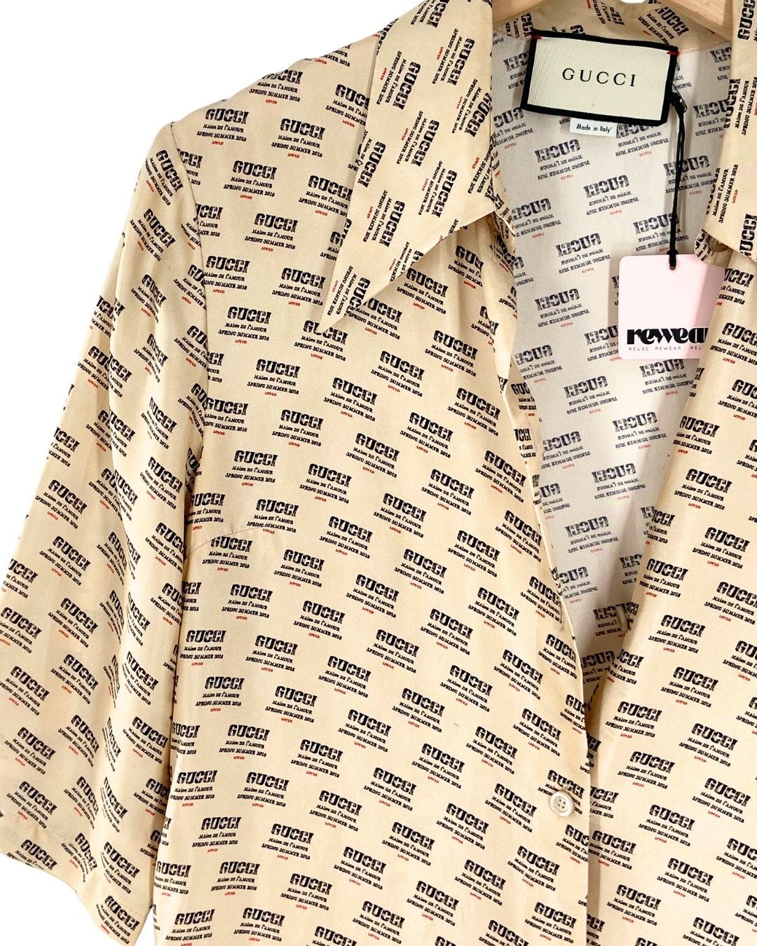 Camisa branded en seda