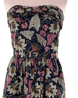 Vestido strapless print flores