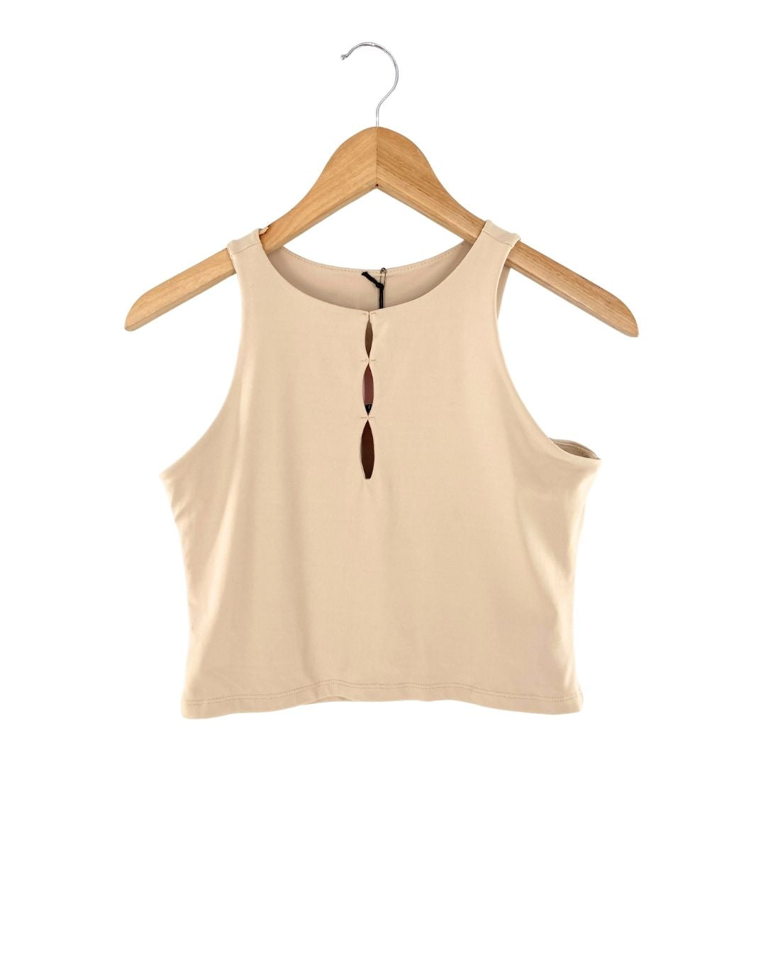 Blusa crop sleeveless licrada