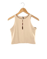 Blusa crop sleeveless licrada
