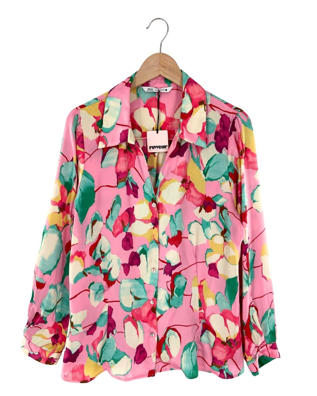 Camisa satinada print flores