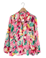 Camisa satinada print flores