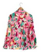 Camisa satinada print flores