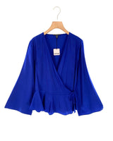 Blusa manga larga satinada