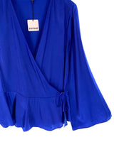 Blusa manga larga satinada