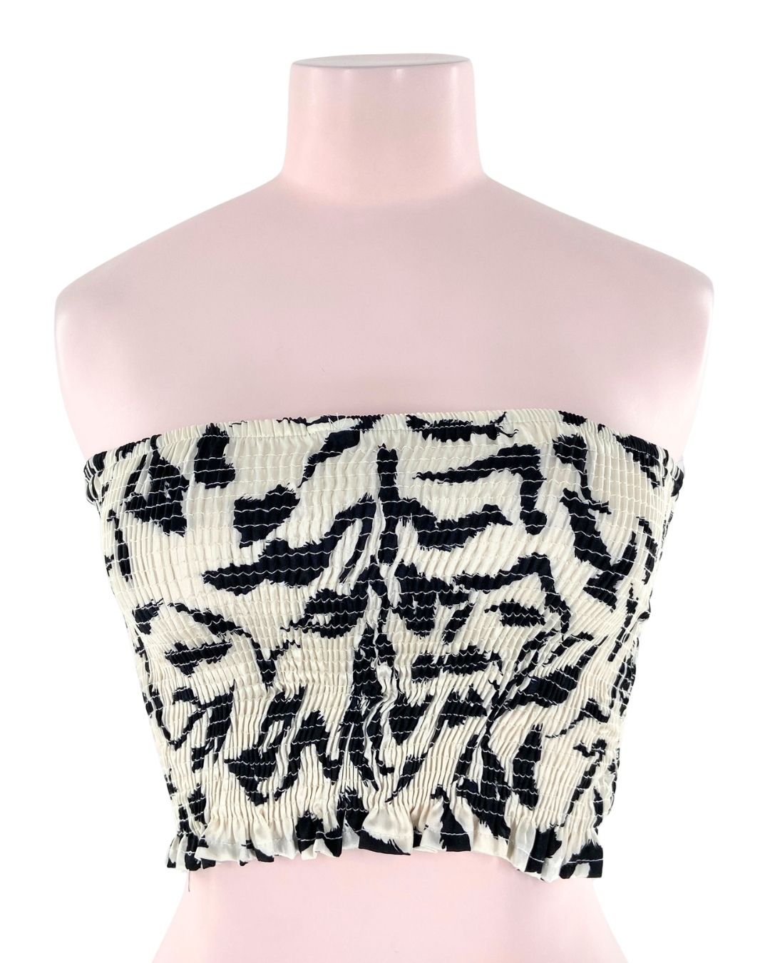 Crop top strapless encauchado
