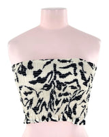 Crop top strapless encauchado