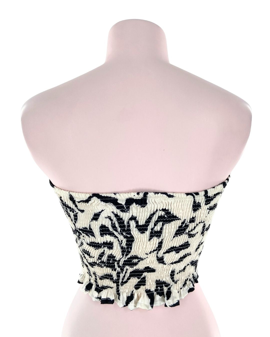 Crop top strapless encauchado