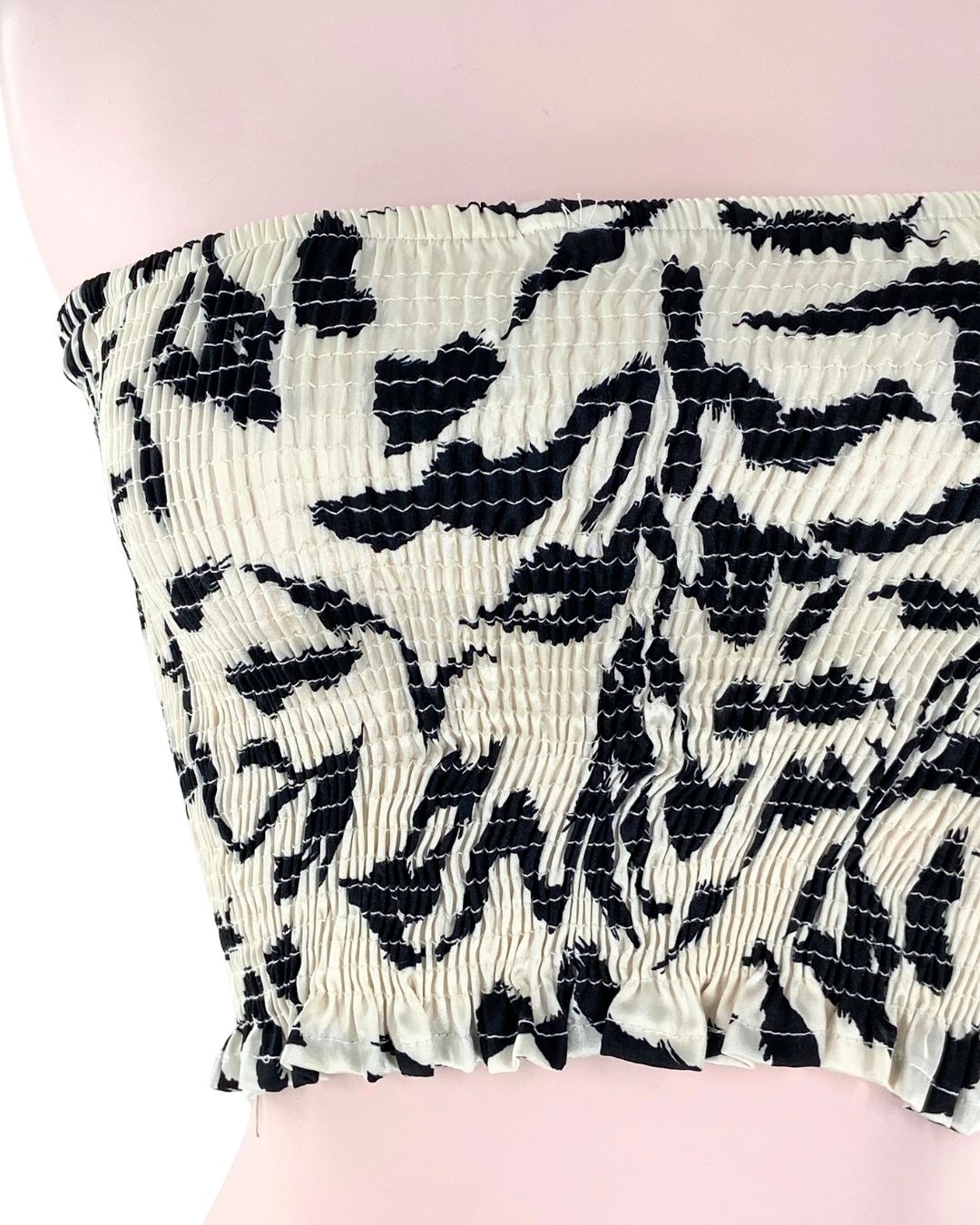 Crop top strapless encauchado