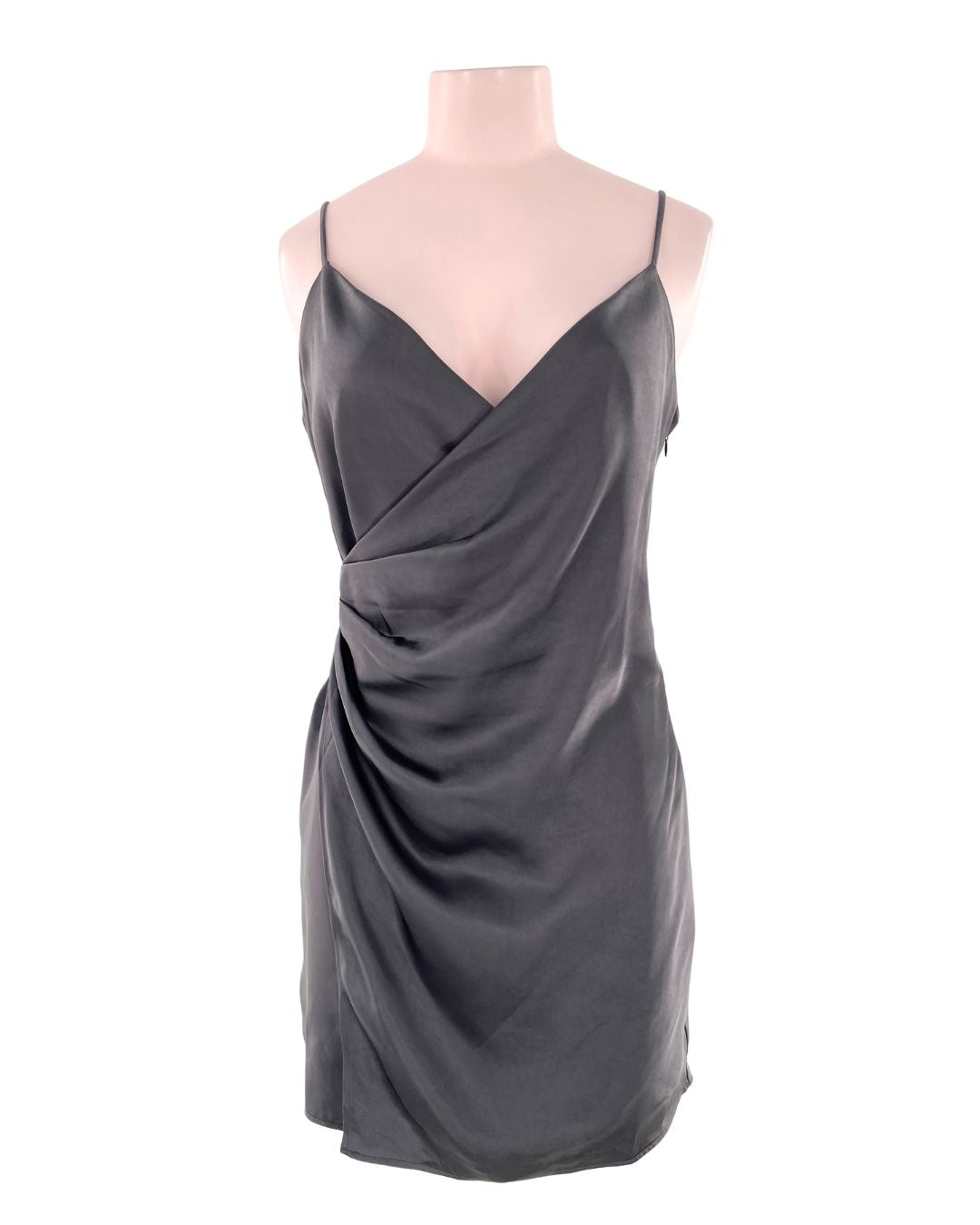 Vestido mini satinado de tiras