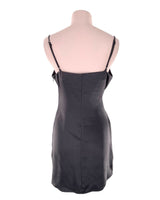 Vestido mini satinado de tiras