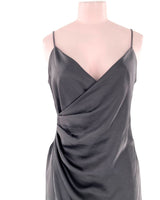 Vestido mini satinado de tiras