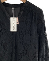 Blusa manga larga en blonda