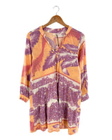 Vestido midi print hojas