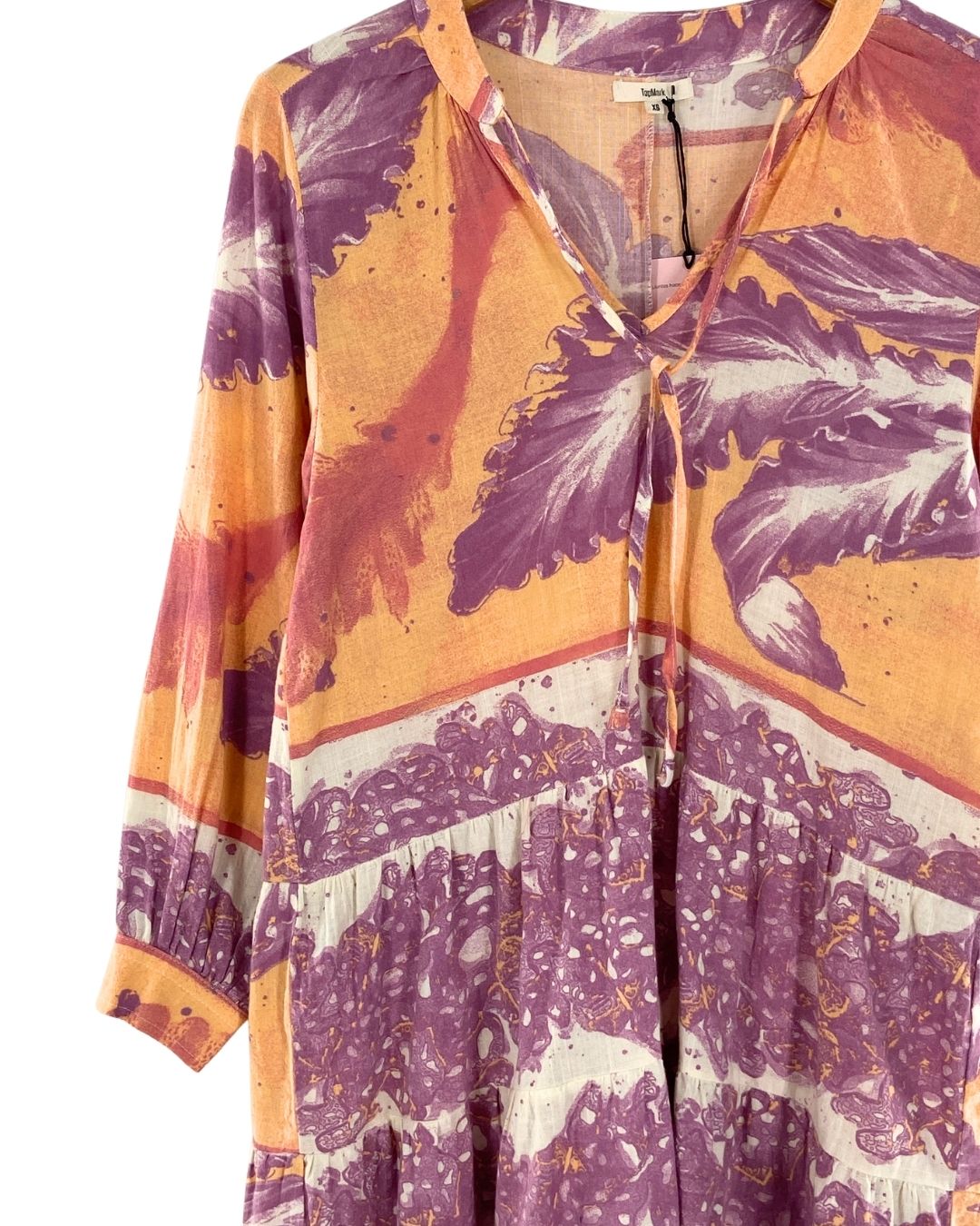 Vestido midi print hojas