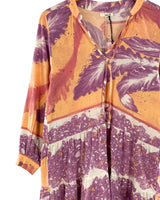 Vestido midi print hojas