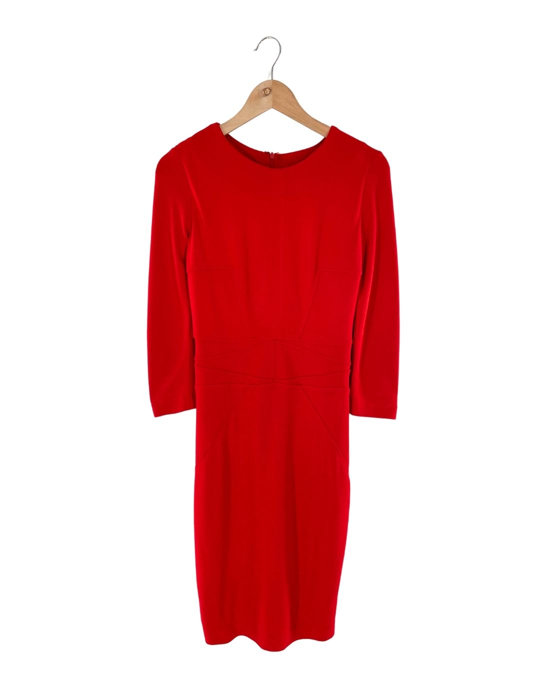 Vestido manga larga midi