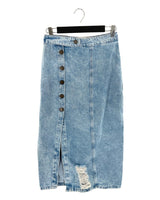 Falda midi en denim abotonada