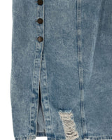 Falda midi en denim abotonada