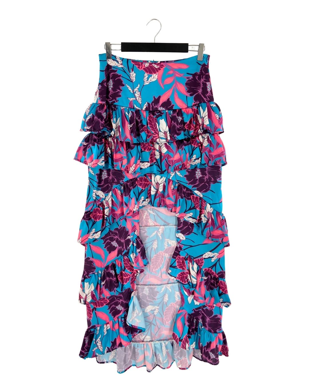 Maxi falda satinada con print