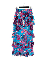 Maxi falda satinada con print
