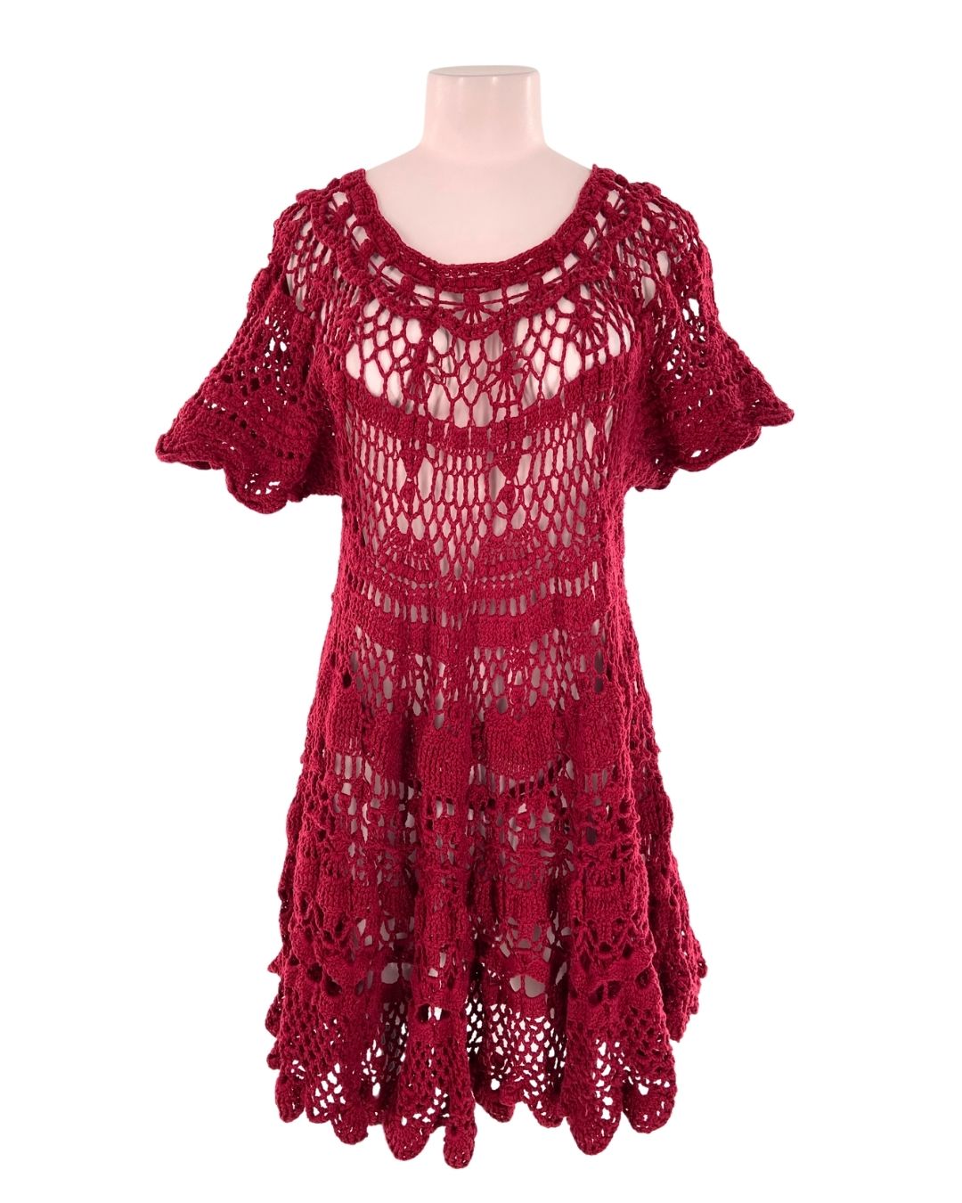 Vestido mini tejido en crochet
