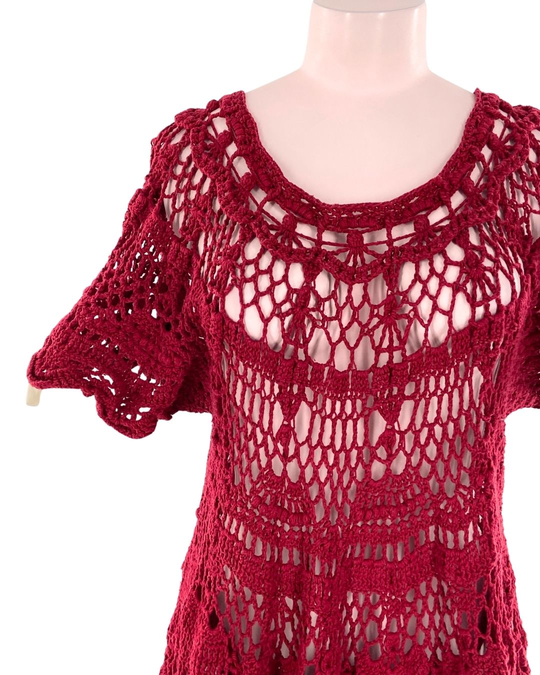 Vestido mini tejido en crochet