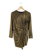 Vestido midi efecto metalizado