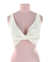 Blusa crop con textura anudada